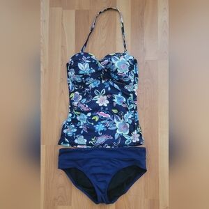 Anne Cole Women's New Colorful Twist Front Tankini Swim Top & Nike Bottom Size M